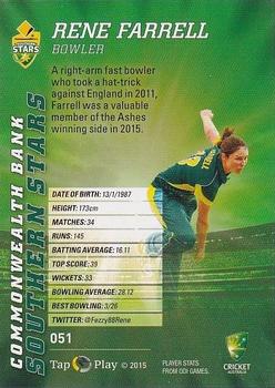 2015-16 Tap 'N' Play CA/BBL Cricket - Gold #051 Rene Farrell Back