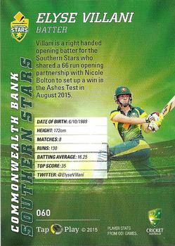 2015-16 Tap 'N' Play CA/BBL Cricket - Gold #060 Elyse Villani Back