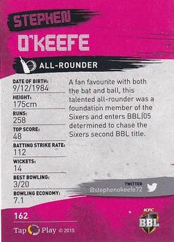 2015-16 Tap 'N' Play CA/BBL Cricket - Gold #162 Stephen O'Keefe Back