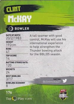 2015-16 Tap 'N' Play CA/BBL Cricket - Gold #176 Clint McKay Back