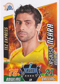 2014-15 Topps Cricket Attax IPL #13 Ashish Nehra Front