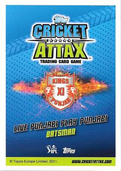 2014-15 Topps Cricket Attax IPL #48 Gurkeerat Singh Mann Back