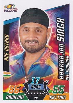 2014-15 Topps Cricket Attax IPL #76 Harbhajan Singh Front
