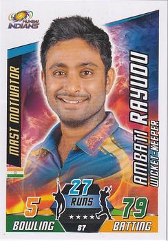 2014-15 Topps Cricket Attax IPL #87 Ambati Rayudu Front