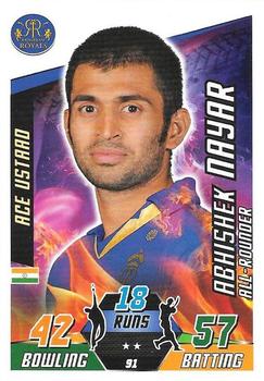 2014-15 Topps Cricket Attax IPL #91 Abhishek Nayar Front