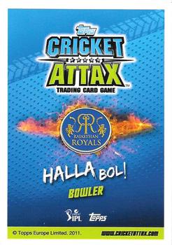 2014-15 Topps Cricket Attax IPL #96 Ankit Sharma Back