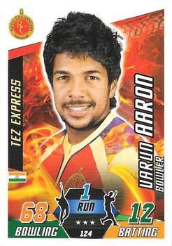 2014-15 Topps Cricket Attax IPL #124 Varun Aaron Front