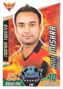 2014-15 Topps Cricket Attax IPL #140 Amit Mishra Front