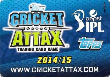 2014-15 Topps Cricket Attax IPL #IP14-TNLEN1 Lenticular Card Back