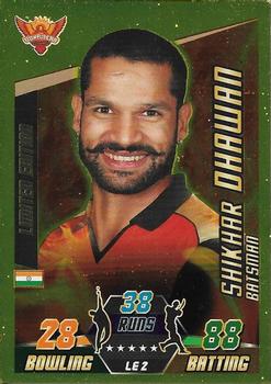 2014-15 Topps Cricket Attax IPL - Limited Edition #LE2 Shikhar Dhawan Front