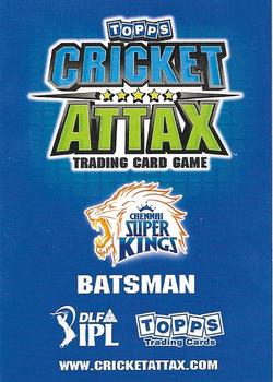2011 Topps Cricket Attax IPL #NNO Subramaniam Badrinath Back
