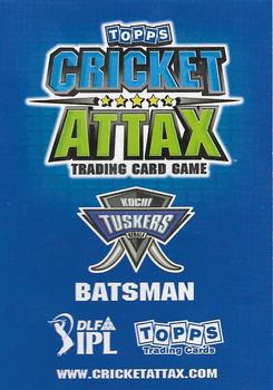 2011 Topps Cricket Attax IPL #NNO Mahela Jayawardene Back