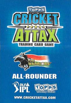 2011 Topps Cricket Attax IPL #NNO Jesse Ryder Back