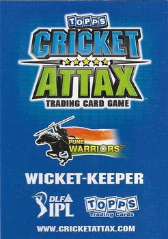 2011 Topps Cricket Attax IPL #NNO Tim Paine Back