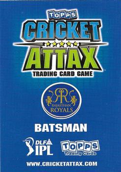 2011 Topps Cricket Attax IPL #NNO Abhishek Raut Back