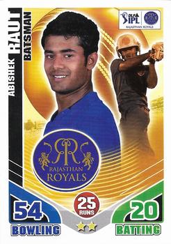 2011 Topps Cricket Attax IPL #NNO Abhishek Raut Front