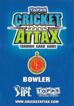 2011 Topps Cricket Attax IPL #NNO Abhimanyu Mithun Back