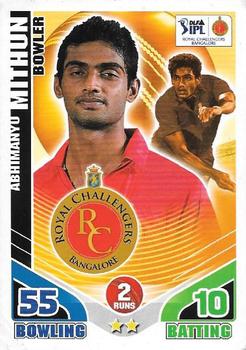 2011 Topps Cricket Attax IPL #NNO Abhimanyu Mithun Front