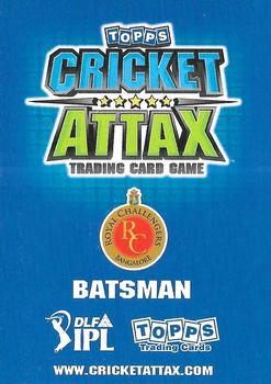 2011 Topps Cricket Attax IPL #NNO Saurabh Tiwary Back