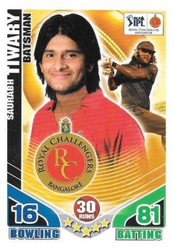 2011 Topps Cricket Attax IPL #NNO Saurabh Tiwary Front