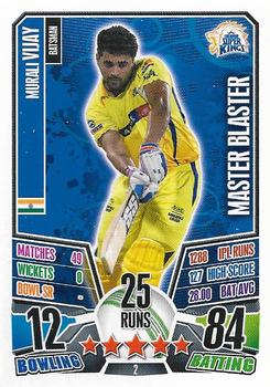 2013-14 Topps Cricket Attax IPL #2 Murali Vijay Front