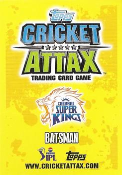 2013-14 Topps Cricket Attax IPL #3 Subramaniam Badrinath Back