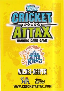 2013-14 Topps Cricket Attax IPL #16 Wriddhiman Saha Back
