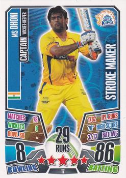 2013-14 Topps Cricket Attax IPL #17 MS Dhoni Front