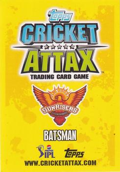 2013-14 Topps Cricket Attax IPL #42 Akshath Reddy Back