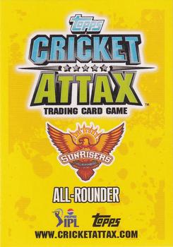 2013-14 Topps Cricket Attax IPL #45 Ashish Reddy Back