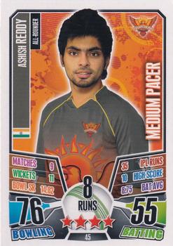 2013-14 Topps Cricket Attax IPL #45 Ashish Reddy Front