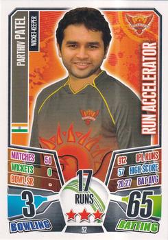 2013-14 Topps Cricket Attax IPL #52 Parthiv Patel Front