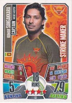 2013-14 Topps Cricket Attax IPL #53 Kumar Sangakkara Front
