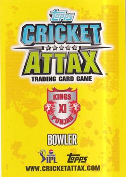 2013-14 Topps Cricket Attax IPL #70 Bhargav Bhatt Back
