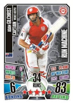 2013-14 Topps Cricket Attax IPL #71 Adam Gilchrist Front