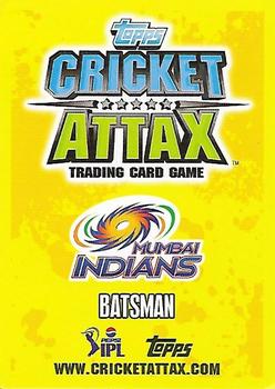 2013-14 Topps Cricket Attax IPL #92 Sachin Tendulkar Back