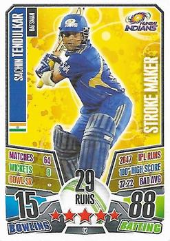 2013-14 Topps Cricket Attax IPL #92 Sachin Tendulkar Front