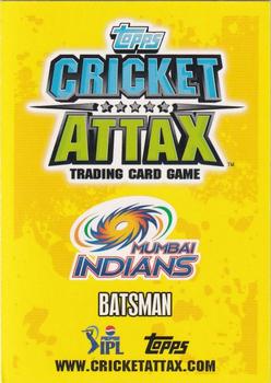 2013-14 Topps Cricket Attax IPL #93 Suryakumar Yadav Back