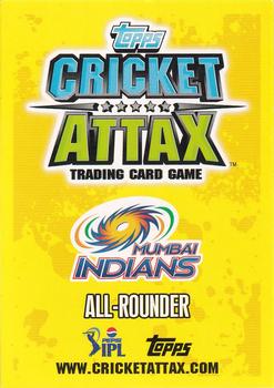 2013-14 Topps Cricket Attax IPL #96 Dwayne Smith Back
