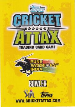 2013-14 Topps Cricket Attax IPL #119 Ashish Nehra Back