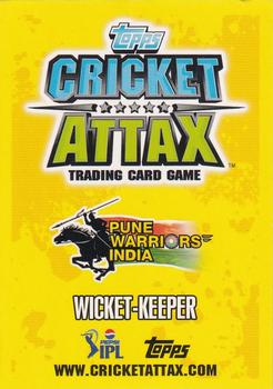 2013-14 Topps Cricket Attax IPL #126 Robin Uthappa Back