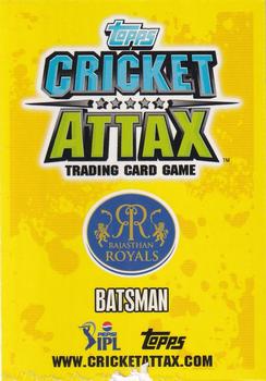 2013-14 Topps Cricket Attax IPL #128 Ajinkya Rahane Back