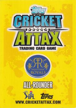 2013-14 Topps Cricket Attax IPL #137 Ankeet Chavan Back
