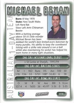 2002 ACB Platinum #018 Michael Bevan Back