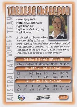 2002 ACB Platinum #067 Therese McGregor Back