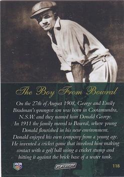 2002 ACB Platinum #118 The Boy from Bowral Back