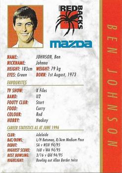 1996-97 Mazda Southern Redbacks Cricket  #NNO Ben Johnson Back