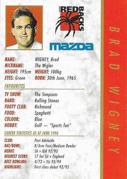 1996-97 Mazda Southern Redbacks Cricket  #NNO Brad Wigney Back