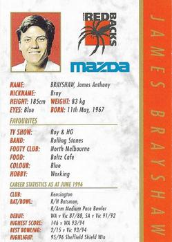 1996-97 Mazda Southern Redbacks Cricket  #NNO James Brayshaw Back