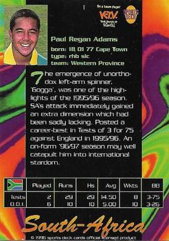 1996 Sports Deck Cricket World #1 Paul Adams Back